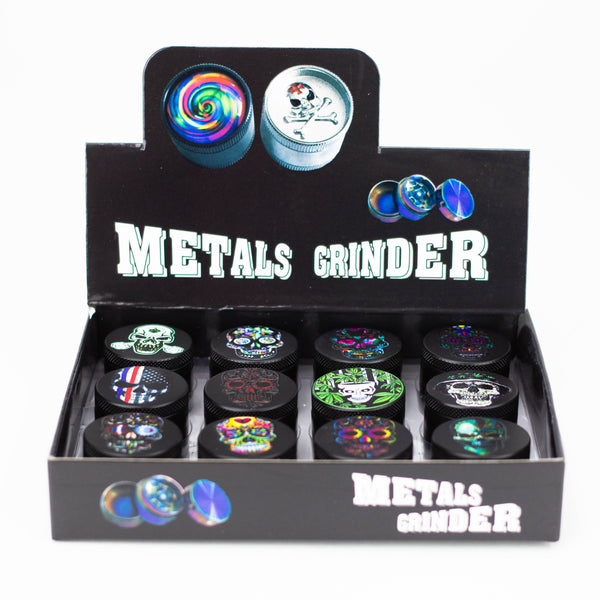 3-Piece Skull Mini Metal Grinder Box of 12 [TG854-UV3]