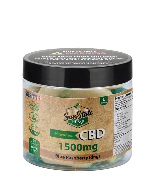 CBD Blue Raspberry Rings 1500mg